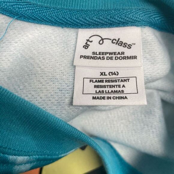 ART CLASS Unisex 2 PieceTie Dyed Sweatshirt & Shorts Pajama Set Size XL Blue New - Picture 6 of 10